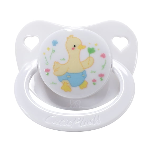 CutiePlusU Adult Sized Pacifier Big Shield Dummy Printed Soother BPA Free Cute Duck White