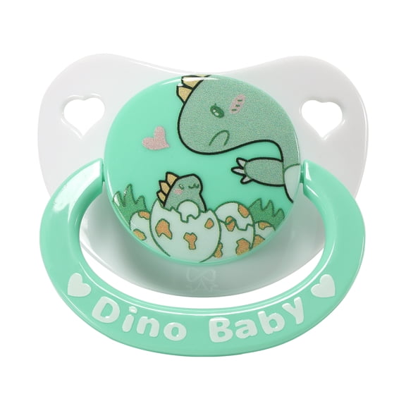 CutiePlusU Adult Sized Pacifier Big Shield Dummy for Men Women Cute Prints Green White
