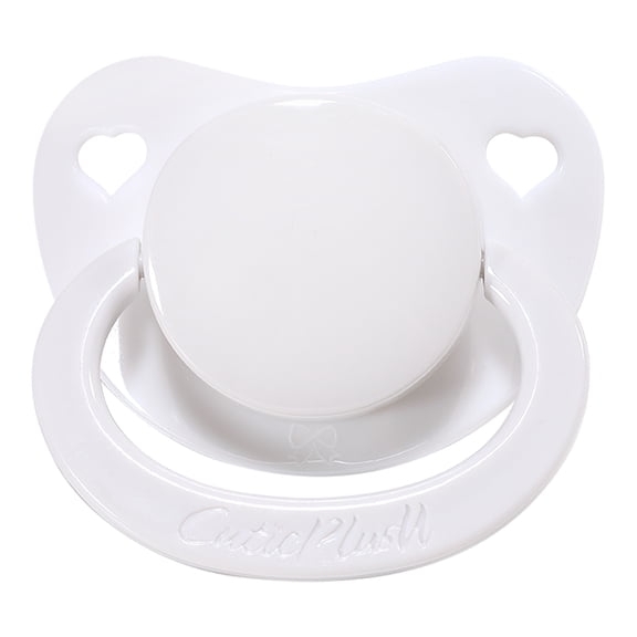 CutiePlusU Adult Sized Pacifier Dummy for Adult Babies Big Shield White