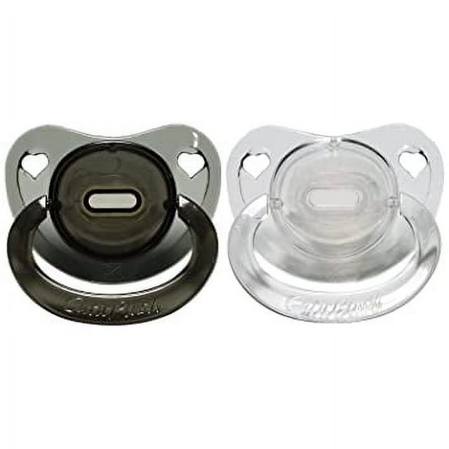 CutiePlusU Adult Sized Pacifier Dummy for Adult Babies-Crystal Pacifiers Set Big Shield 2 Pack-Black, White