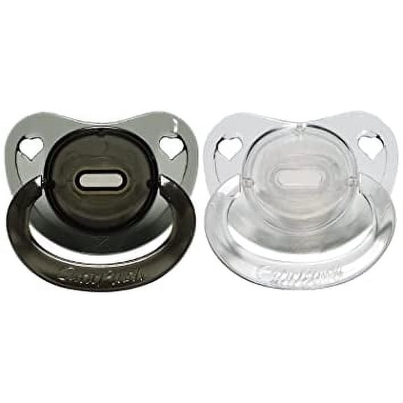 CutiePlusU Adult Sized Pacifier Dummy for Adult Babies-Crystal Pacifiers Set Big Shield 2 Pack-Black, White