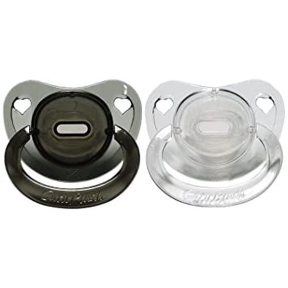 CutiePlusU Adult Sized Pacifier Dummy for Adult Babies-Crystal Pacifiers Set Big Shield 2 Pack-Black, White
