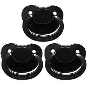 CutiePlusU Adult Sized Pacifier Dummy for Adult Babies Large Shield - 3 Pack Black