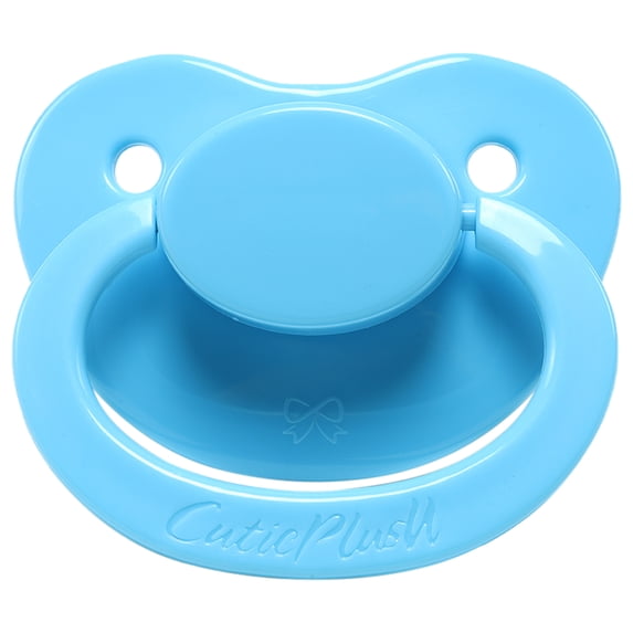 CutiePlusU Adult Sized Pacifier Dummy for Adult Babies-Large Shield Blue