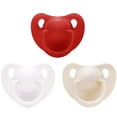thumbnail image 1 of CutiePlusU Adult Sized Pacifier Dummy for Adult Babies-Small Shield 3 Pack Heart Shape-Red,White,Ivory, 1 of 4
