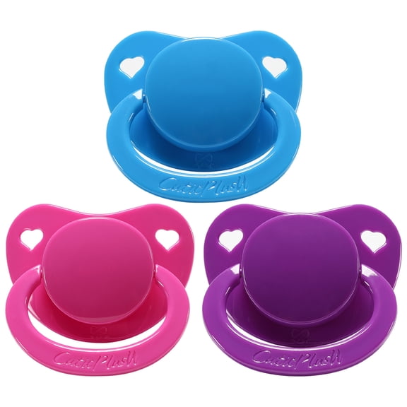 CutiePlusU Adult Sized Pacifier Dummy for Adult Big Shield 3 Pack-Blue Pink Purple