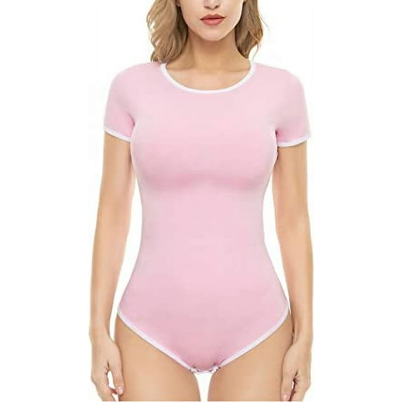 CutiePlusU Cotton Button Crotch Bodysuit Adult Baby Onesie Classics Romper Pink XXXL