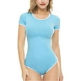 thumbnail image 1 of CutiePlusU Cotton Button Crotch Bodysuit Adult Onesie Pajamas Classics 2 Pack Sky Blue S, 1 of 5