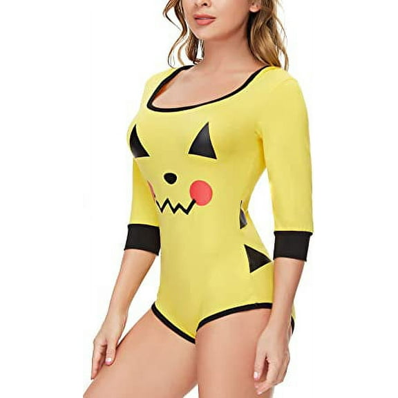 CutiePlusU Cotton Button Crotch Bodysuit Romper Onesie Pajamas - Little devil onesie Yellow XS