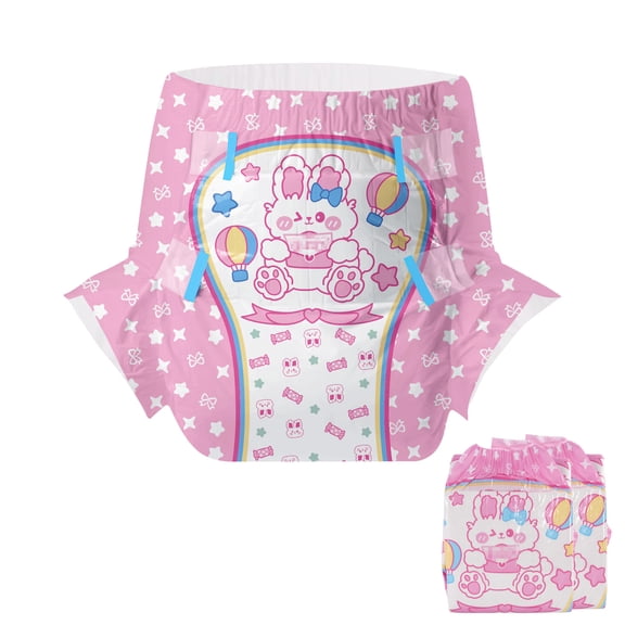 CutiePlusU Disposable Diapers 3 Pieces Incontinence Briefs with Tabs for Women and Men Maximum Overnight Absorbency L