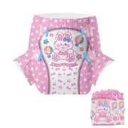 CutiePlusU Disposable Diapers 3 Pieces Incontinence Briefs with Tabs for Women and Men Maximum Overnight Absorbency L