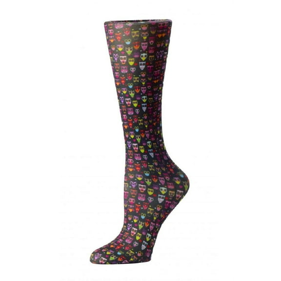 Cutieful Compression Socks Animal Prints Wide Calf Color: Black Owls, Size: OS Wide Calf