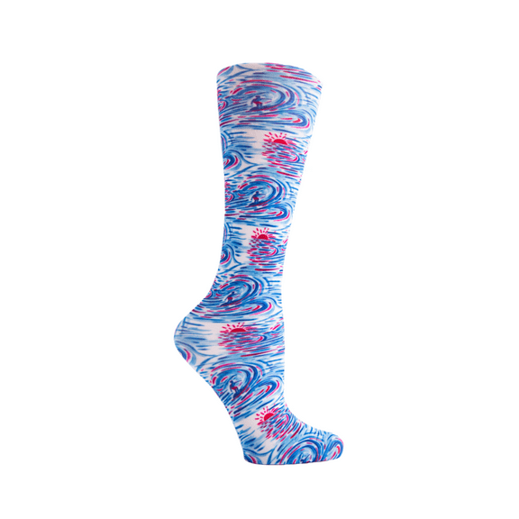 Cutieful Compression Socks Prints Color: Surf's Up, Size: OS