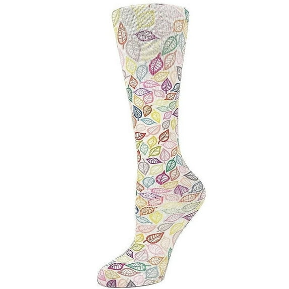 Cutieful Compression Socks Prints Wide Calf Color: Vibrant Leaves, Size: OS Wide Calf