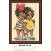 Cutiepie Twins, Vintage Counted Cross Stitch Pattern Pattern Only, You Provide the Floss and Fabric
