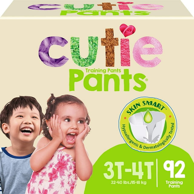 Cuties Easy Pull Nighttime Diapers, 3T/4T Potty Training Pants for