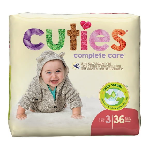 Cuties Baby Diapers, Size 3, 36 Diapers
