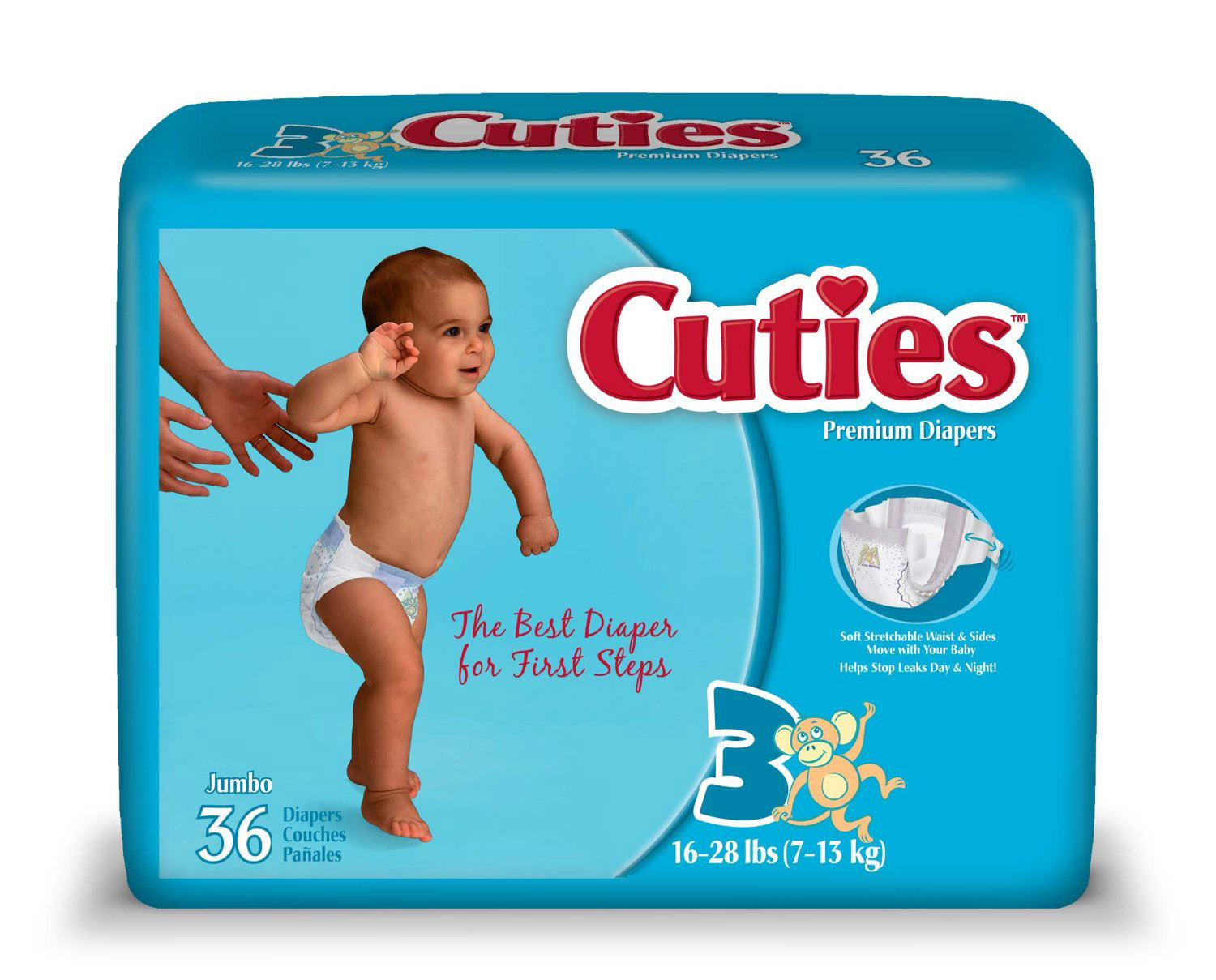 Cuties Baby Diapers, Size 3, 36 Diapers