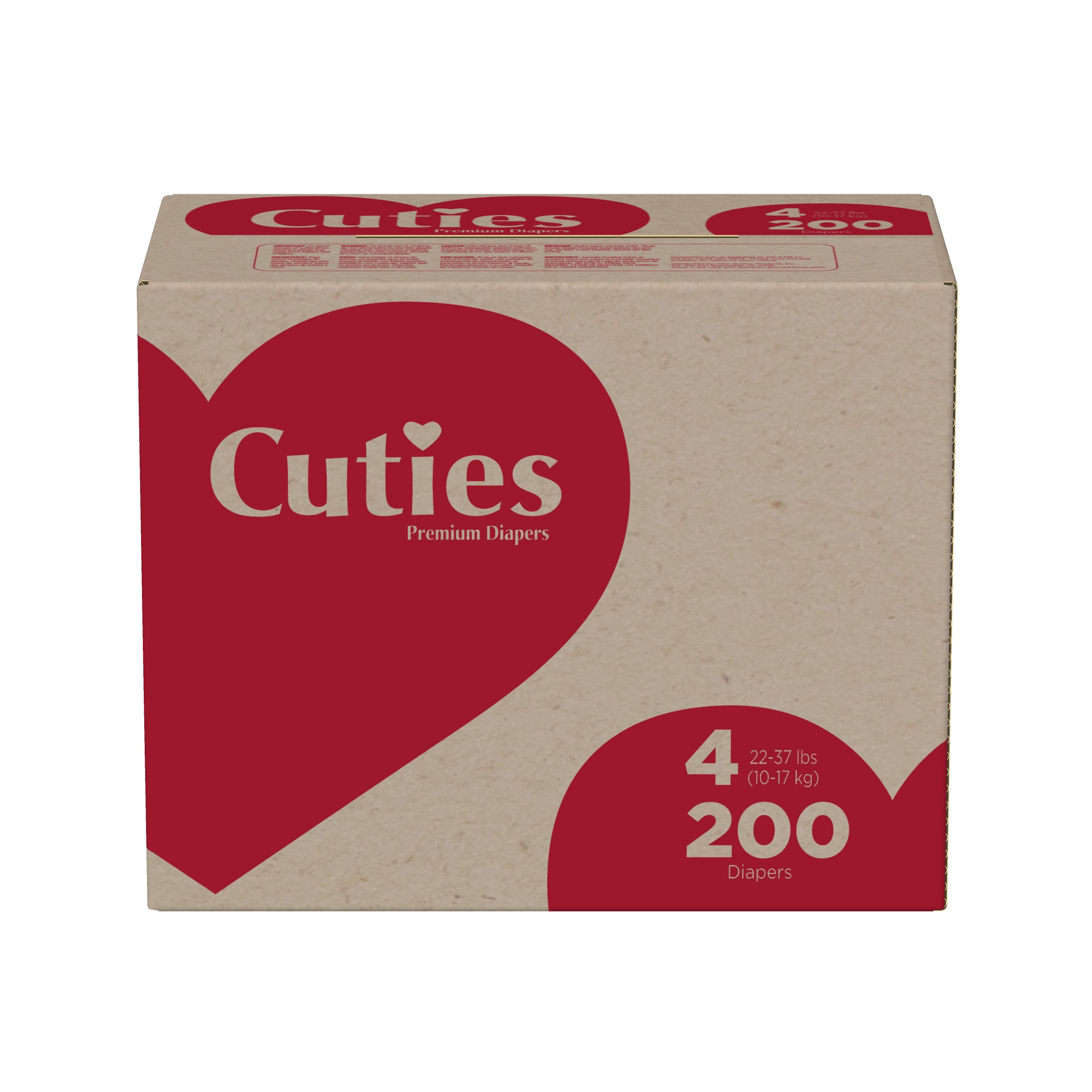 Cuties Baby Diapers, Size 4, 200 Diapers