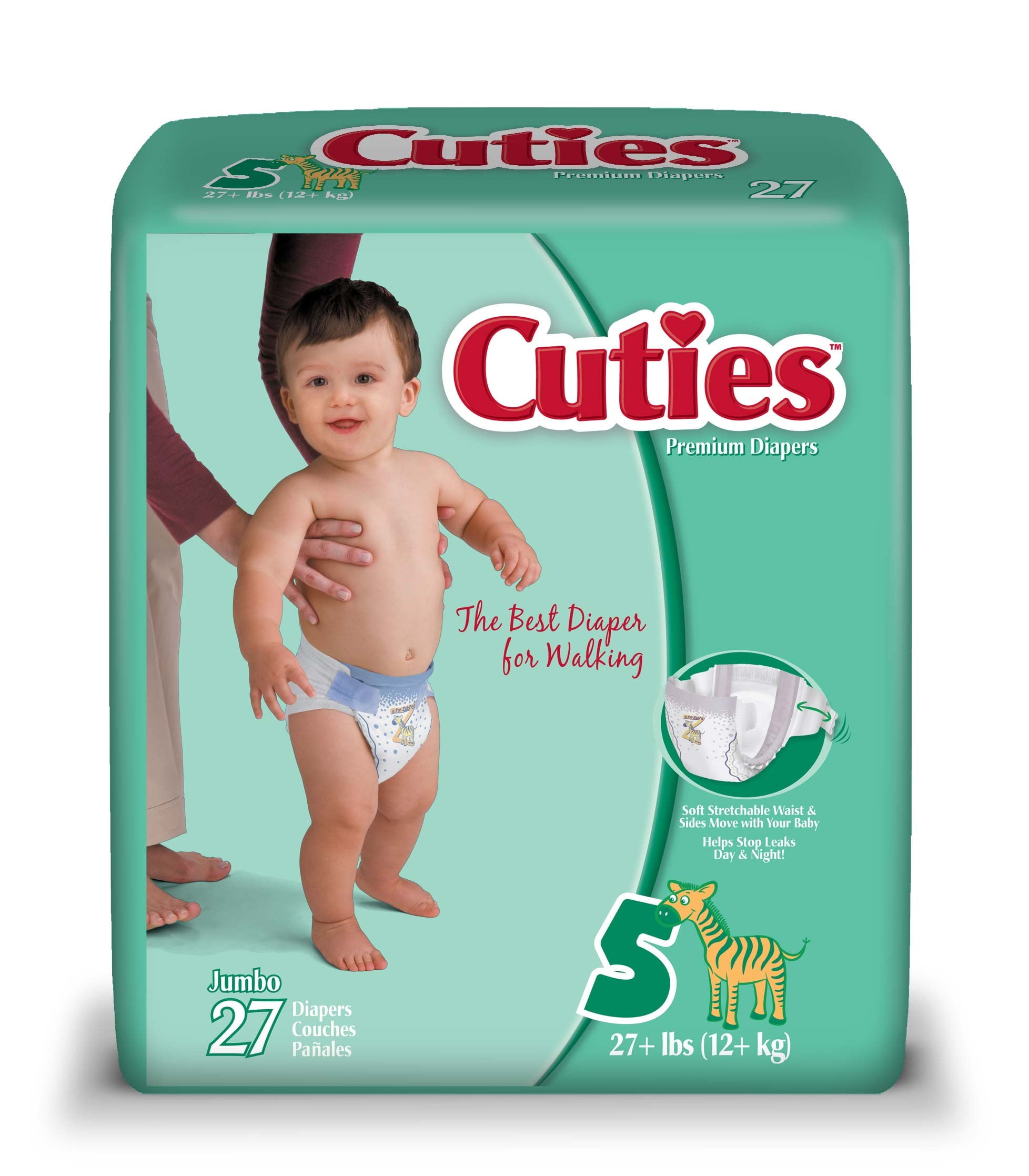 Cuties Baby Diapers, Size 5, 27 Count