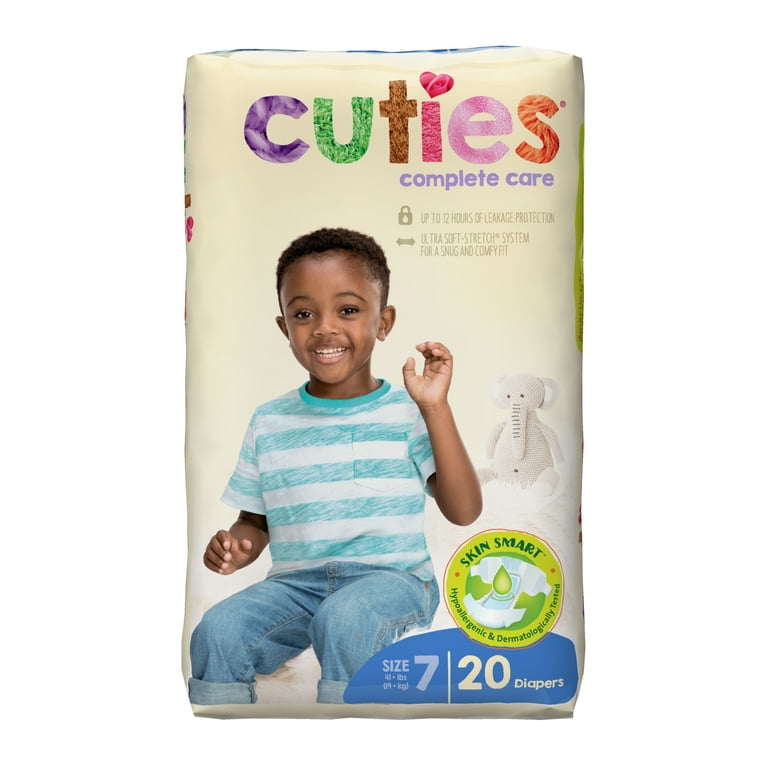 Cuties Complete Care Baby Diapers, Size 7, 20 Count, 12-Hour