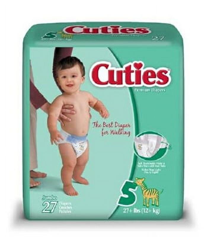 Cuties Diaper, Size 5, Heavy Absorbency, Disposable, CR5001 - Case of 108 Diapers
