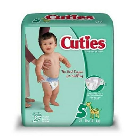 Cuties Diaper, Size 5, Heavy Absorbency, Disposable, CR5001 - Case of 108 Diapers