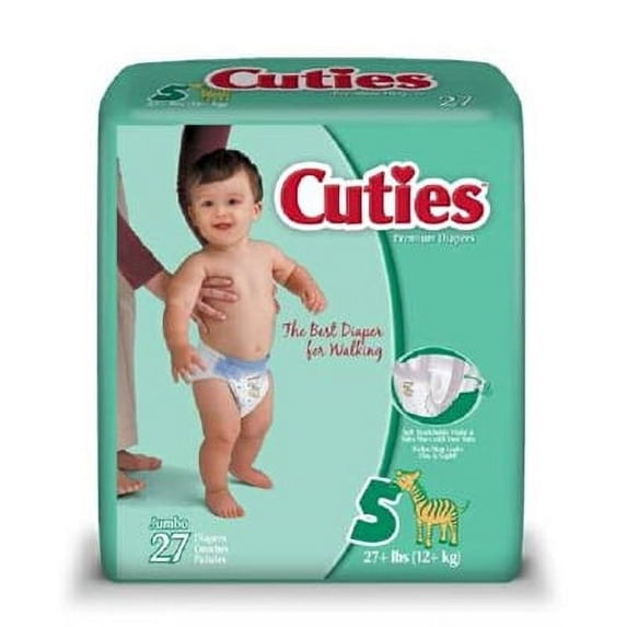 Cuties Diaper, Size 5, Heavy Absorbency, Disposable, CR5001 - Case of 108 Diapers