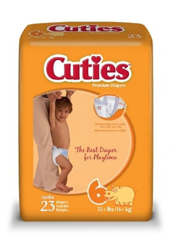 Cuties Diaper, Size 6, Heavy Absorbency, Disposable, CR6001 - Case of 92 Diapers