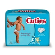 Cuties Jumbo Pack Diaper, Size 3, 144 Count