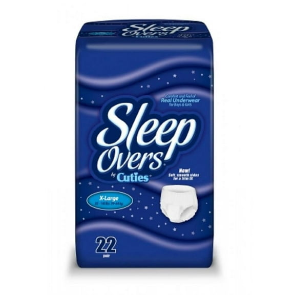 Cuties Sleep Overs Youth Underwear X-Large 85 to 140 lbs. SLP05303, 22 per Bag.