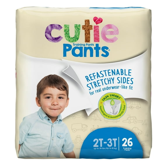 Cuties Training Pants for Boys, Size 2T-3T, 26 Count