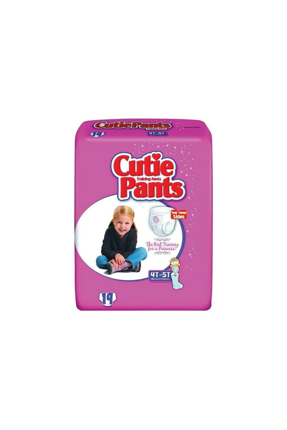 Cuties Training Pants for Girls, Size 4T-5T, 19 Count