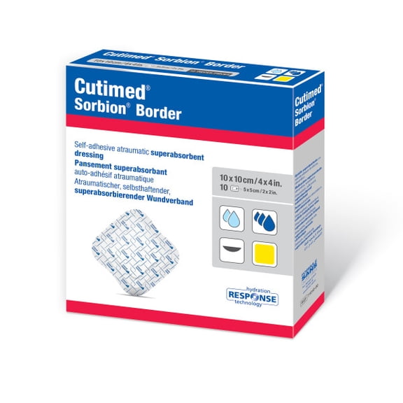 Cutimed Sorbion Border, 6 x 6 in. (15 x 15 cm)