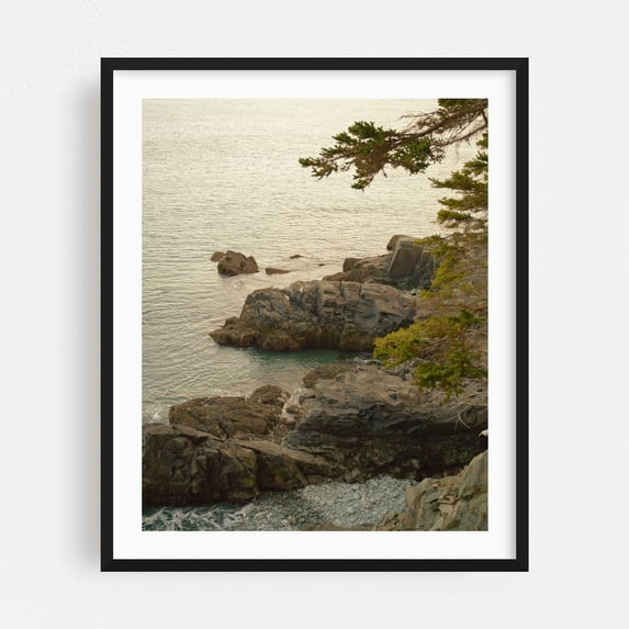Cutler Coast 01 - Cutler Maine Photography Coast Ocean Nature Scenic Landscape Water Black Framed Wall Art Print 9 x 12 inches
