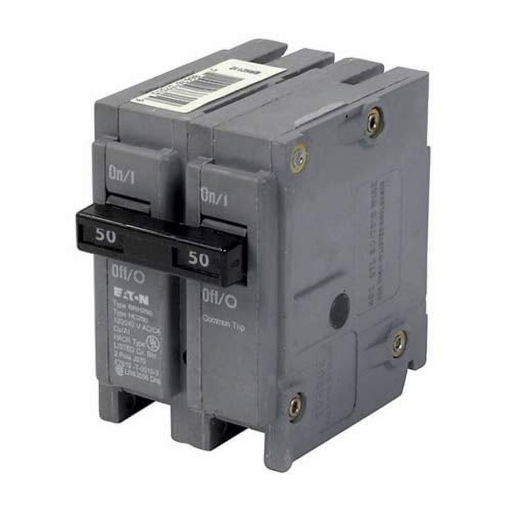 Cutler-Hammer BRH250 Type BR Thermal Magnetic Circuit Breaker, 120/240 VAC, 50 A, 22 kA Interrupt, 2 Poles, Common Trip