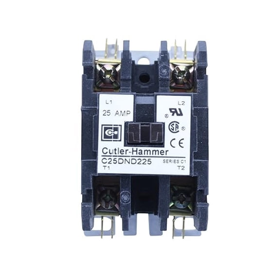 Cutler Hammer C25DND225T Definite Purpose Contactor, 25A, 2-Poles, 24V