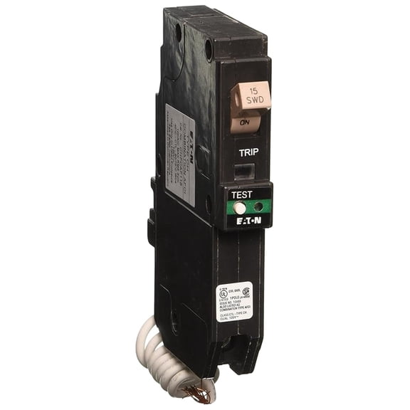 Cutler Hammer CHFCAF115 15-Amp Single Pole Arc Fault Circuit Breaker - Type CH - Combo AFCI Breaker with Trip Flag Indicator - Residential Electrical Replacement