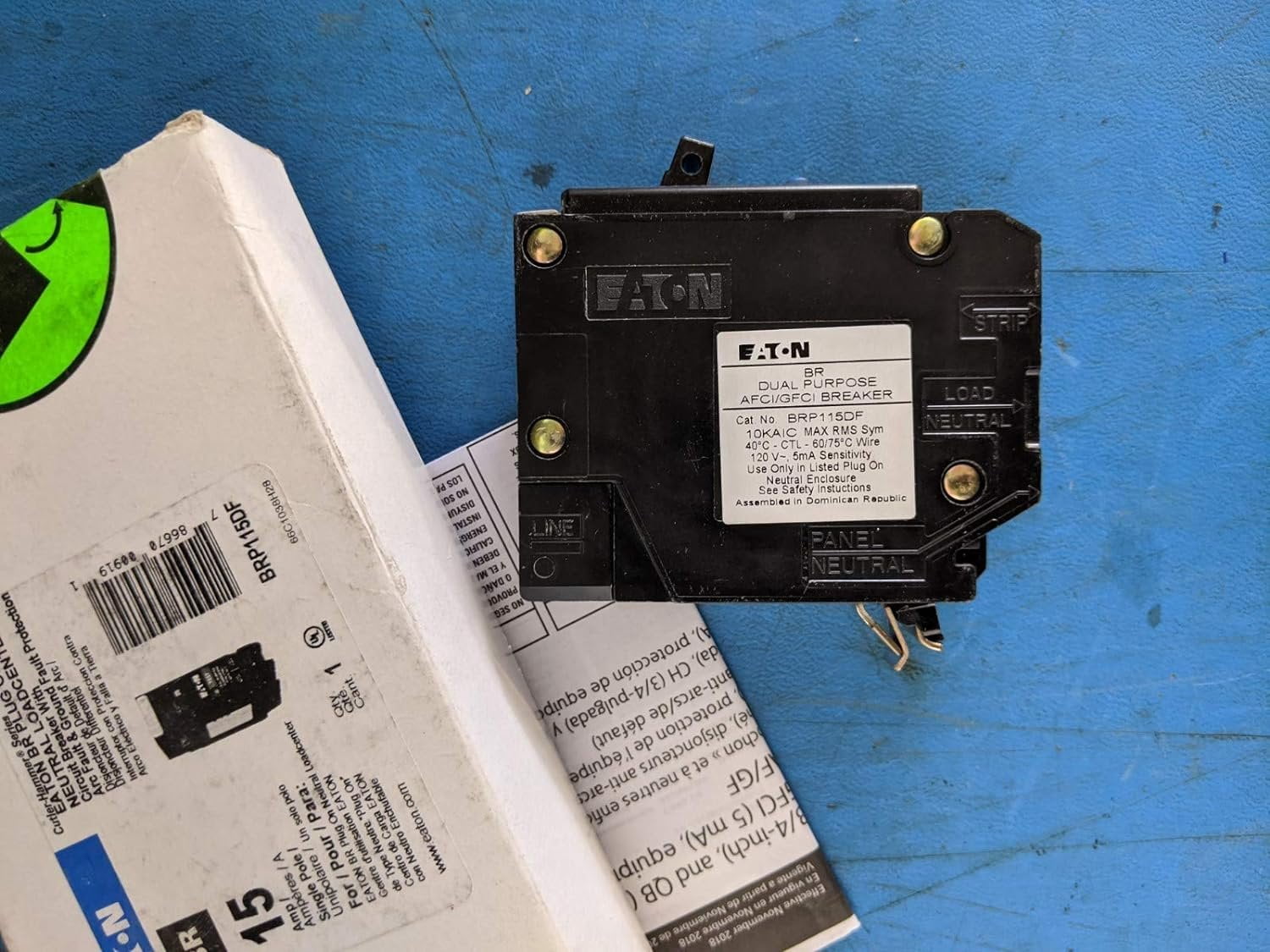 CutlerHammer Eaton 15 Amps Arc Fault/Ground Fault Single Pole Circuit