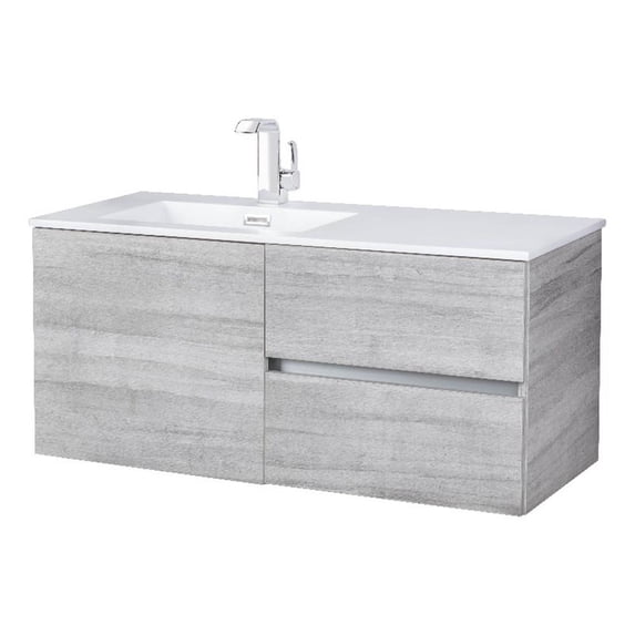 Cutler Kitchen and Bath Beachwood 42" Wood Wall Mount Bathroom Vanity in Gray