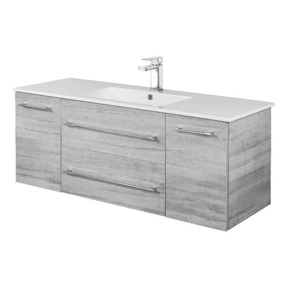 Cutler Kitchen and Bath Kato 48" Cultured Marble/Wood Bathroom Vanity in Gray