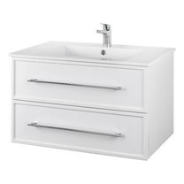 Cutler Kitchen and Bath Milano 30" Wood/Cultured Marble Bathroom Vanity in White