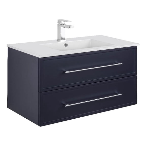 Cutler Kitchen and Bath Milano 36" Wood/Cultured Marble Bathroom Vanity in Blue