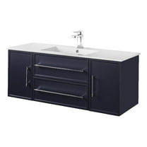 Cutler Kitchen and Bath Milano 48" Wood/Cultured Marble Bathroom Vanity in Blue