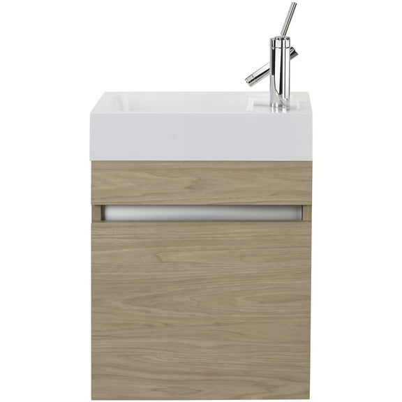 Cutler Kitchen and Bath Piccolo 18" Space Saver Wood Bathroom Vanity in Oak