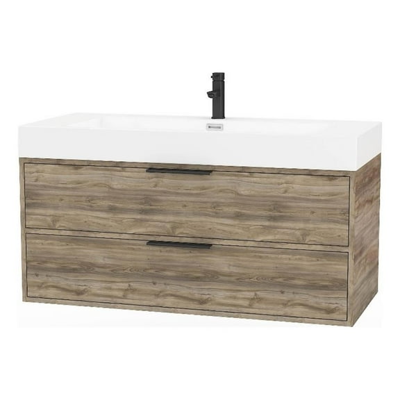 Cutler Kitchen and Bath Savoy 42" Wood Wall Mount Bathroom Vanity in Brown