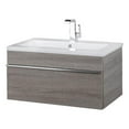 thumbnail image 1 of Cutler Kitchen and Bath Trough 30" Wood/Cultured Marble Bathroom Vanity in Gray, 1 of 6