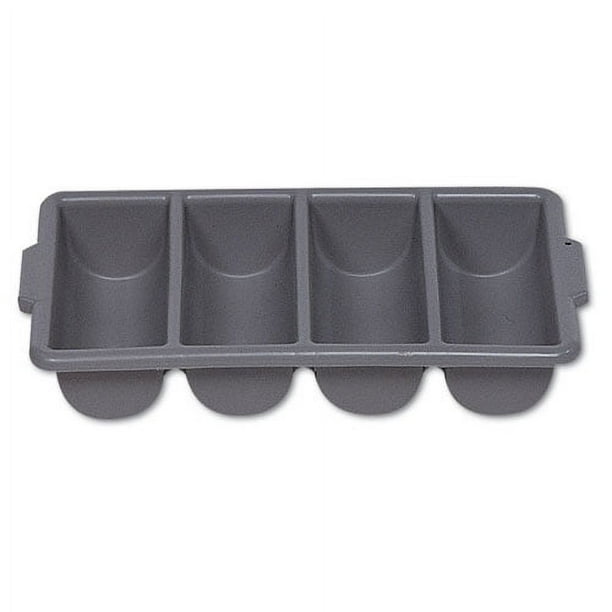 Cutlery Bin, 4 Compartments, Plastic, 11.5 x 21.25 x 3.75, Plastic, Gray Cutlery Bin, 4 Compartments, Plastic, 11.5 x 21.25 x 3.75, Plastic, Gray