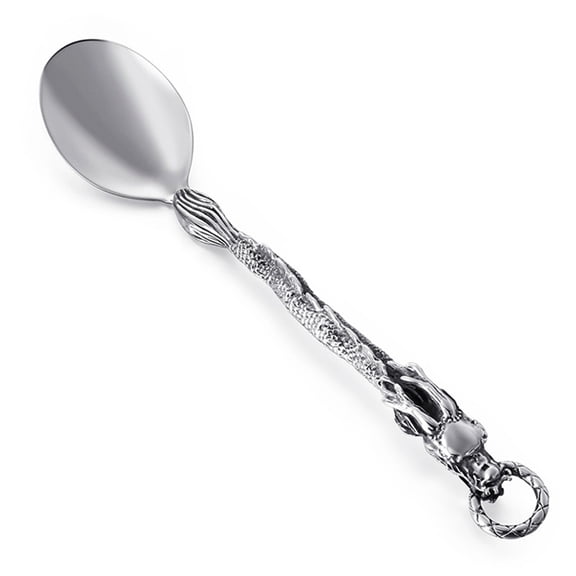 Cutlery Chinese Zodiac Dragon Western-Style Spoon Trend Punk Wind Stainless Steel Portable Tableware