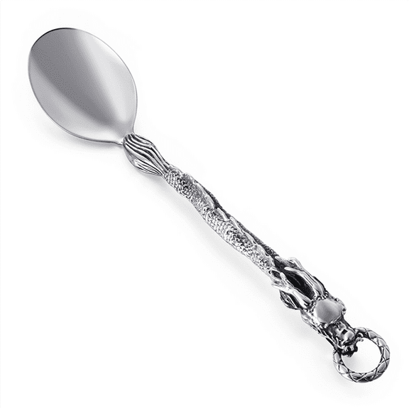 Cutlery Chinese Zodiac Dragon Western-Style Spoon Trend Punk Wind Stainless Steel Portable Tableware